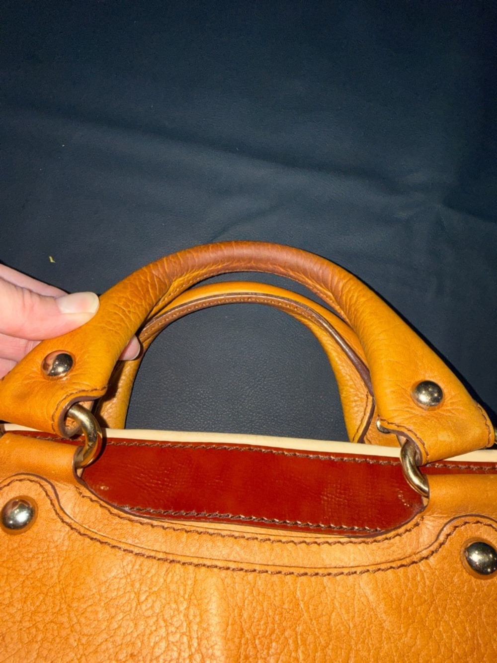 Celine Two-Tone Tan & Brown Leather Satchel - Picture 14 of 15